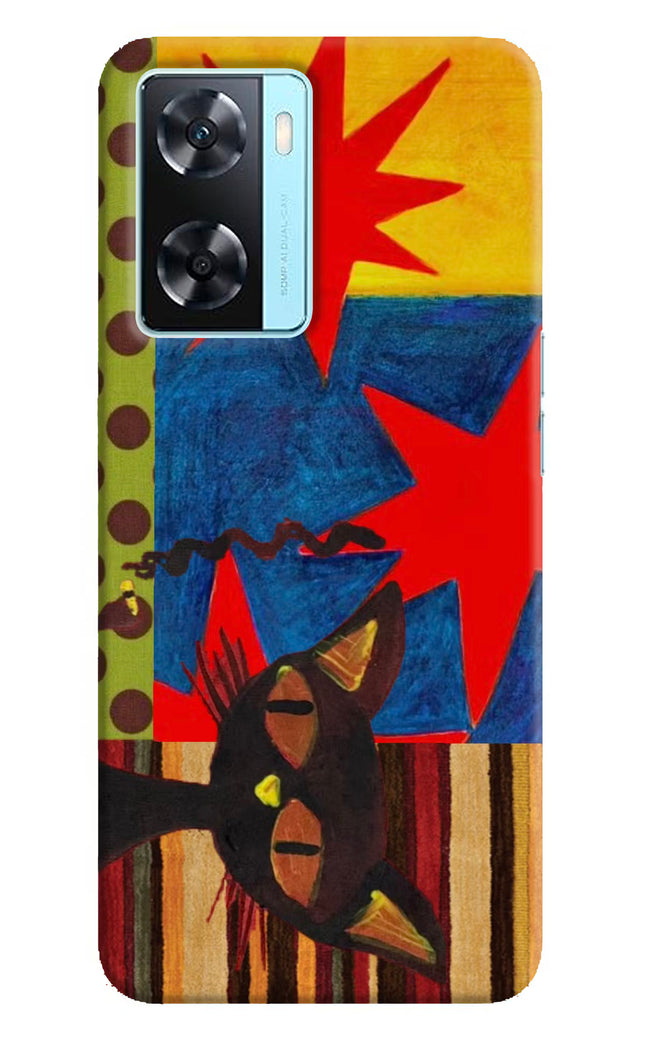 Pop Cat Oppo A77 2022 Hard Case Back Cover by Casekaro