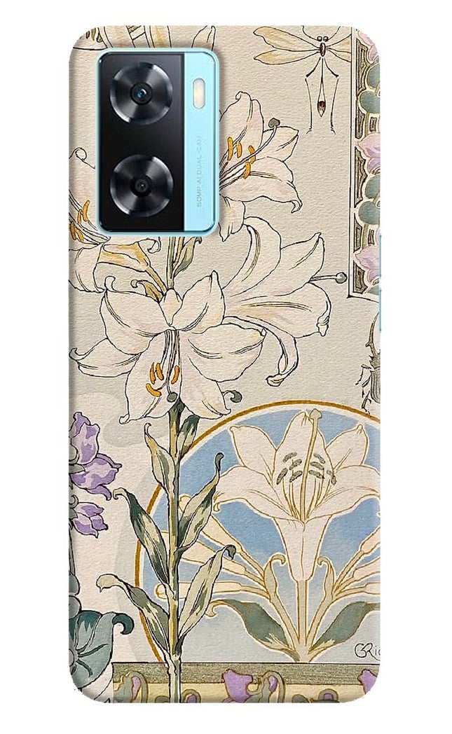 White Lily Oppo A77 2022 Hard Case Back Cover by Casekaro