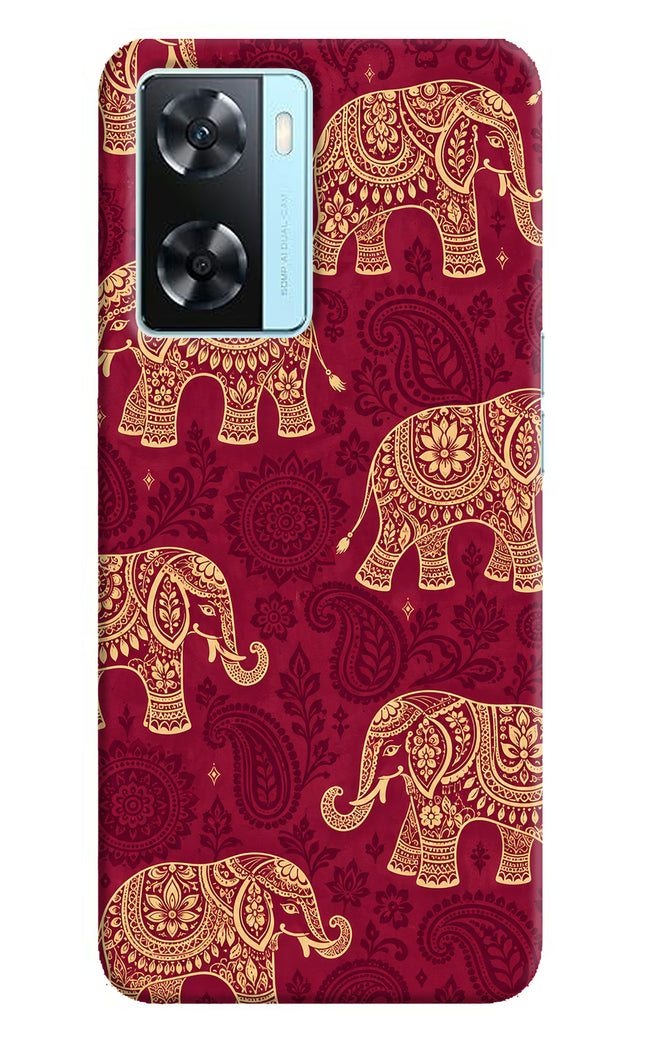 Maroon Elephant Oppo A77 2022 Back Cover