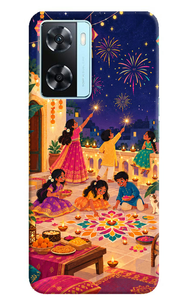 Diwali Night Oppo A77 2022 Back Cover