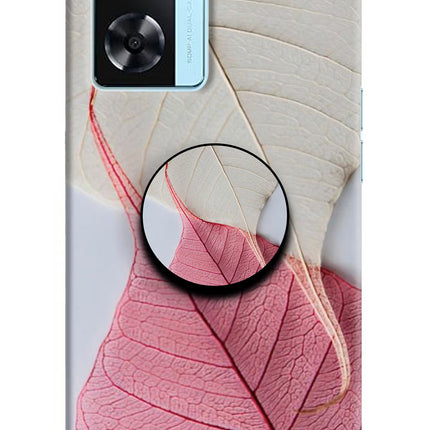 White Pink Leaf Oppo A77 2022 Pop Case