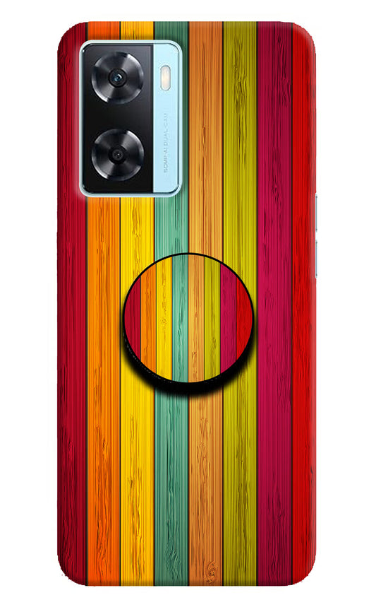 Multicolor Wooden Oppo A77 2022 Pop Case