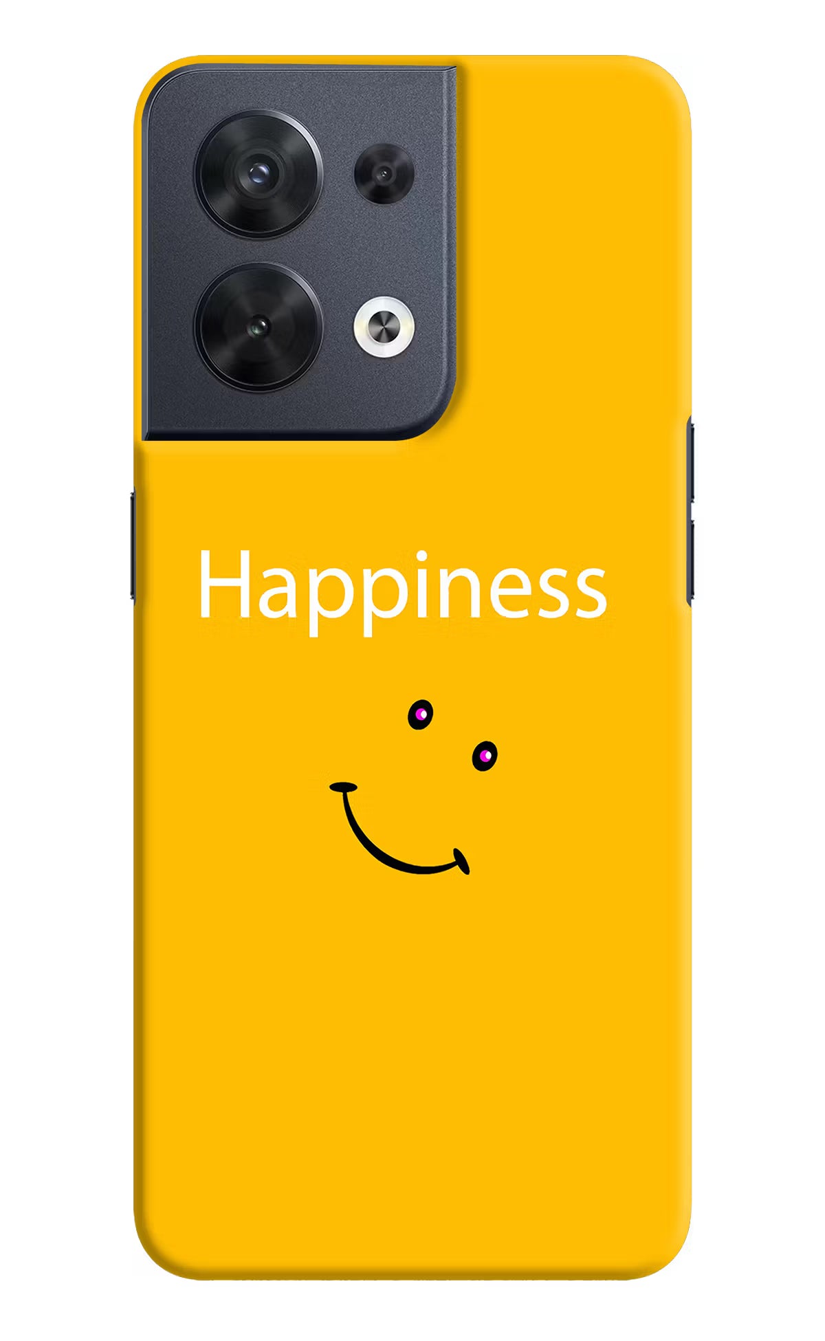 Happiness With Smiley Oppo Reno8 Hard Case Back Cover by Casekaro