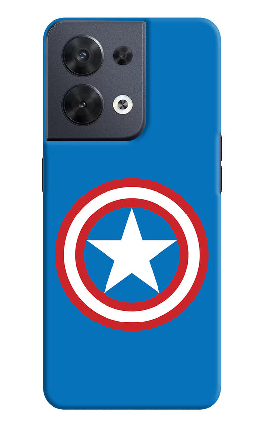 Captain America Logo Oppo Reno8 Hard Case Back Cover by Casekaro
