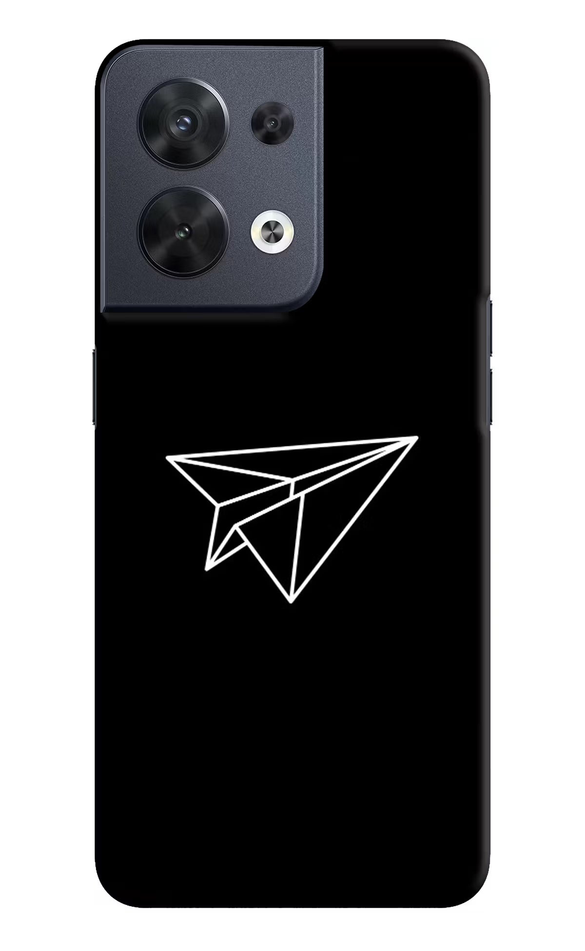 Paper Plane White Oppo Reno8 Hard Case Back Cover by Casekaro