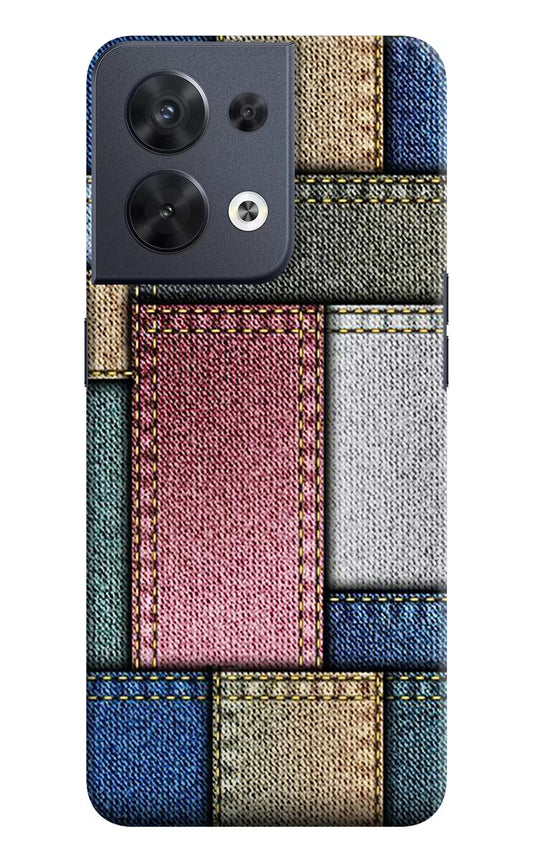 Multicolor Jeans Oppo Reno8 Hard Case Back Cover by Casekaro
