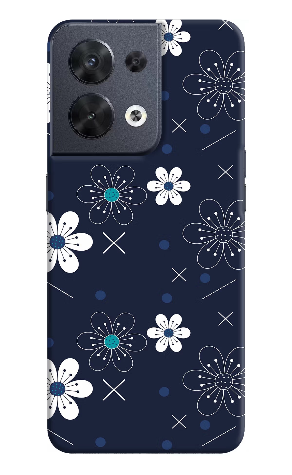 Flowers Oppo Reno8 Hard Case Back Cover by Casekaro