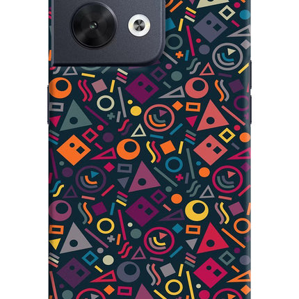 Geometric Abstract Oppo Reno8 Hard Case Back Cover by Casekaro