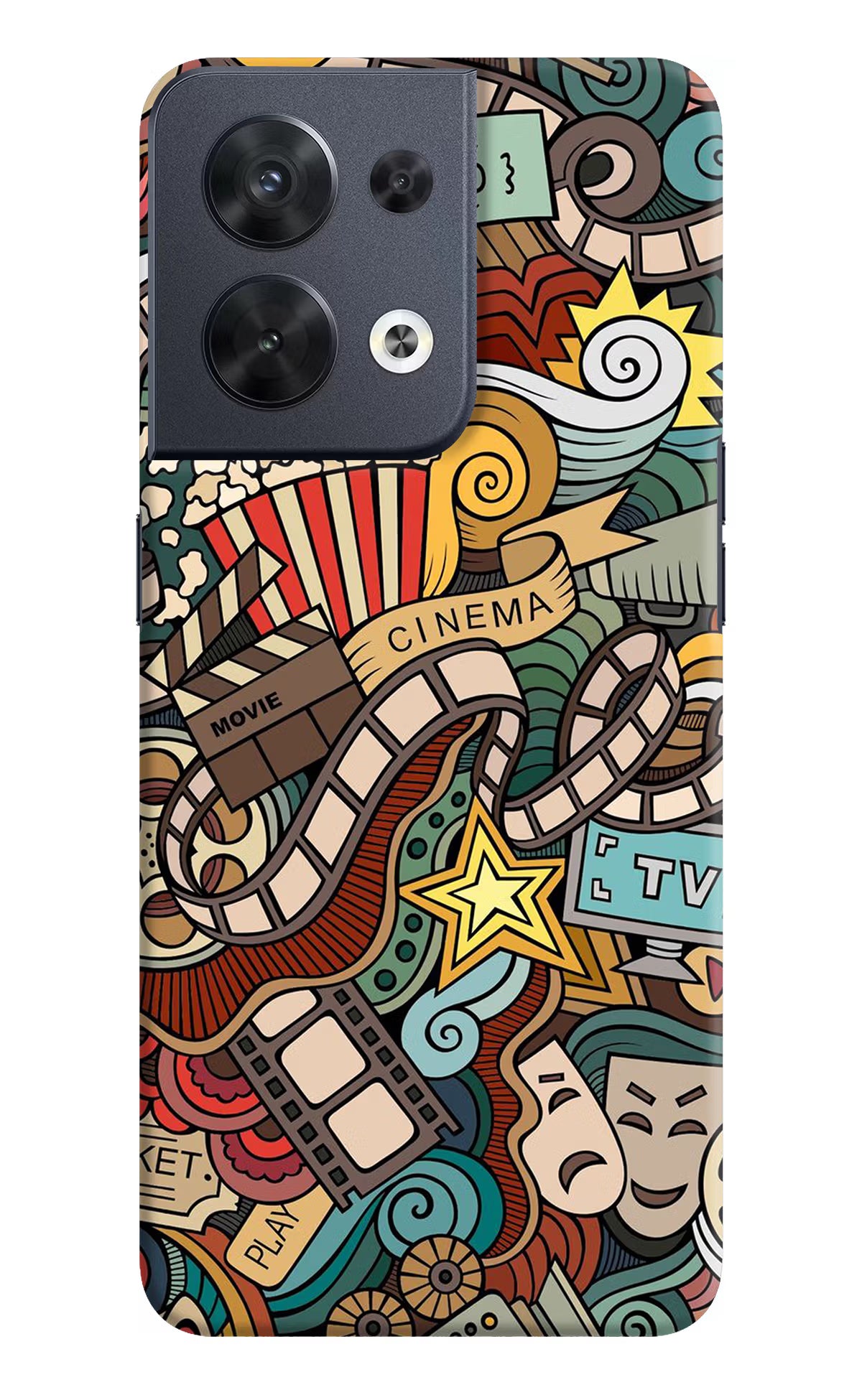 Cinema Abstract Oppo Reno8 Hard Case Back Cover by Casekaro