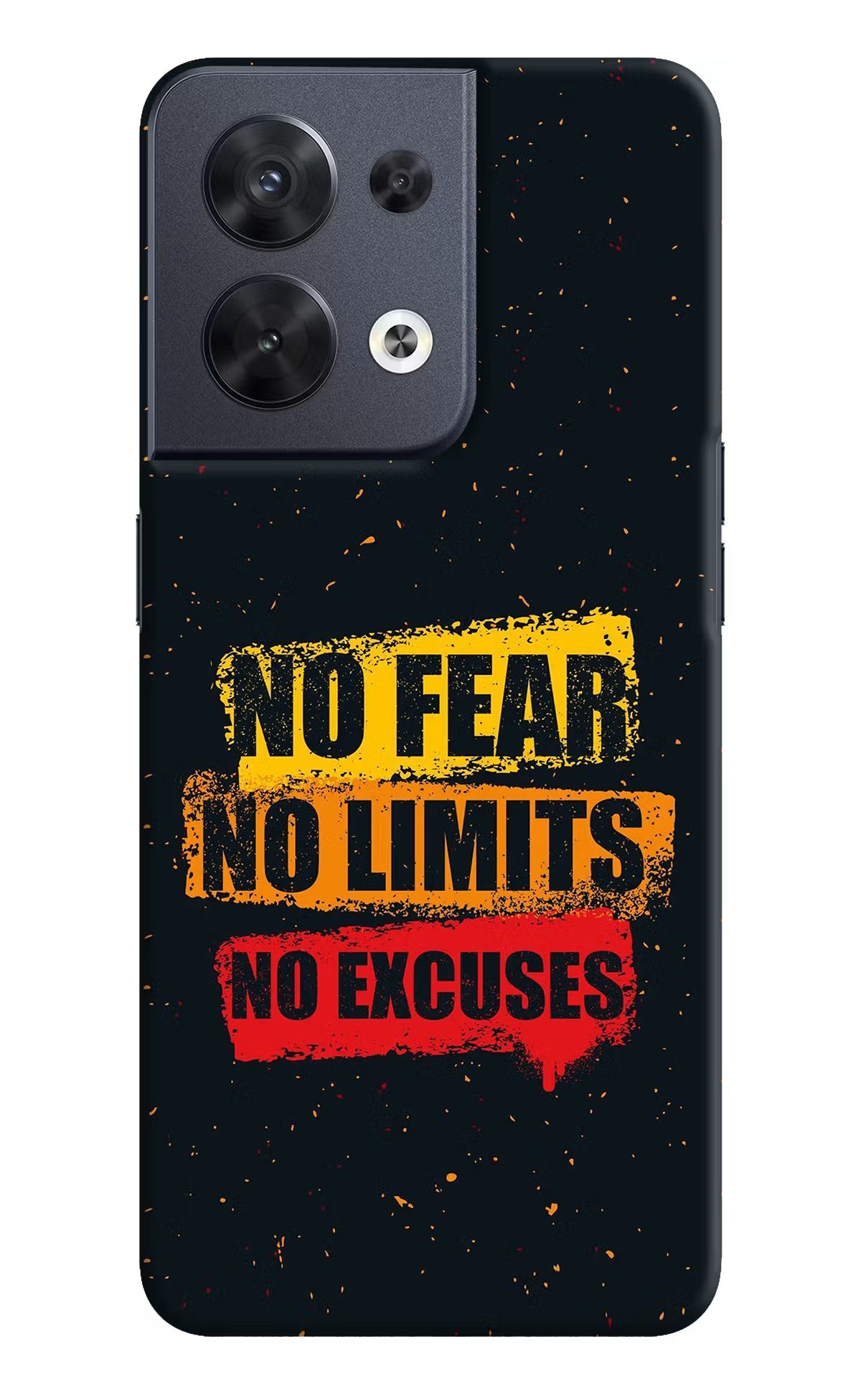 No Fear No Limits No Excuse Oppo Reno8 Hard Case Back Cover by Casekaro