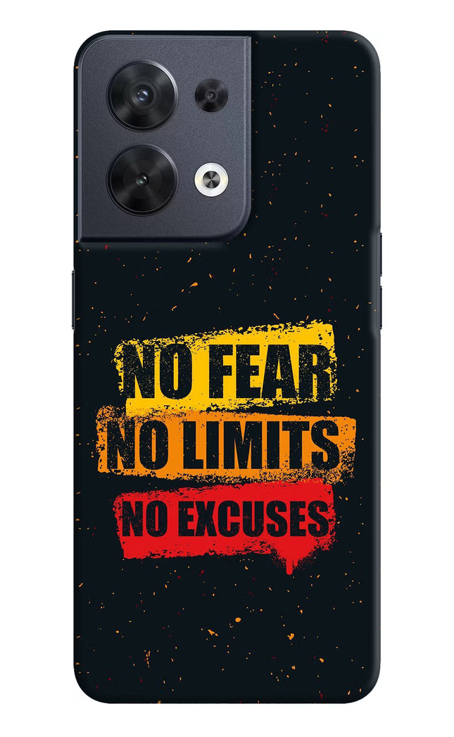 No Fear No Limits No Excuse Oppo Reno8 Hard Case Back Cover by Casekaro