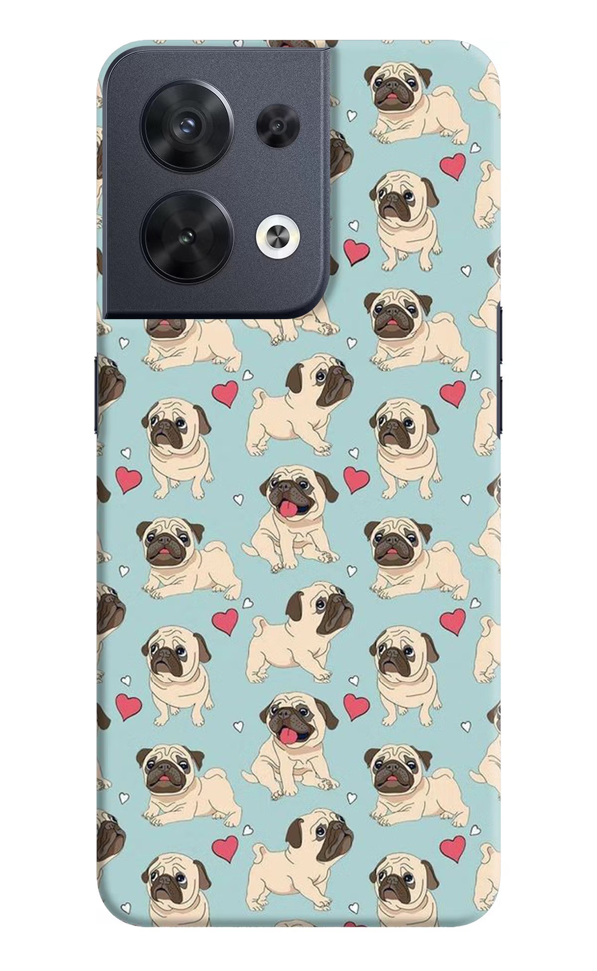Pug Dog Oppo Reno8 Hard Case Back Cover by Casekaro