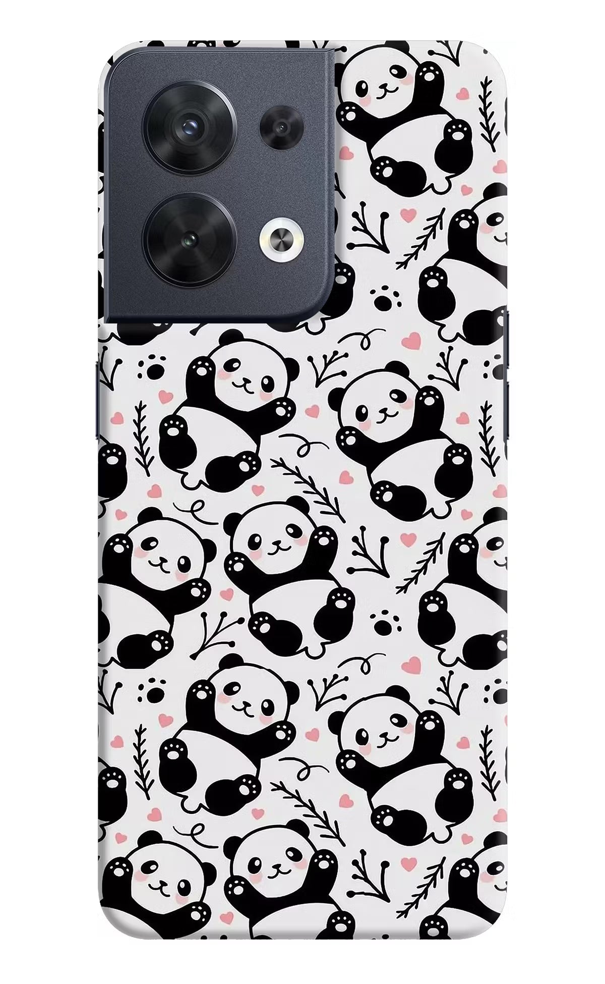 Cute Panda Oppo Reno8 Hard Case Back Cover by Casekaro