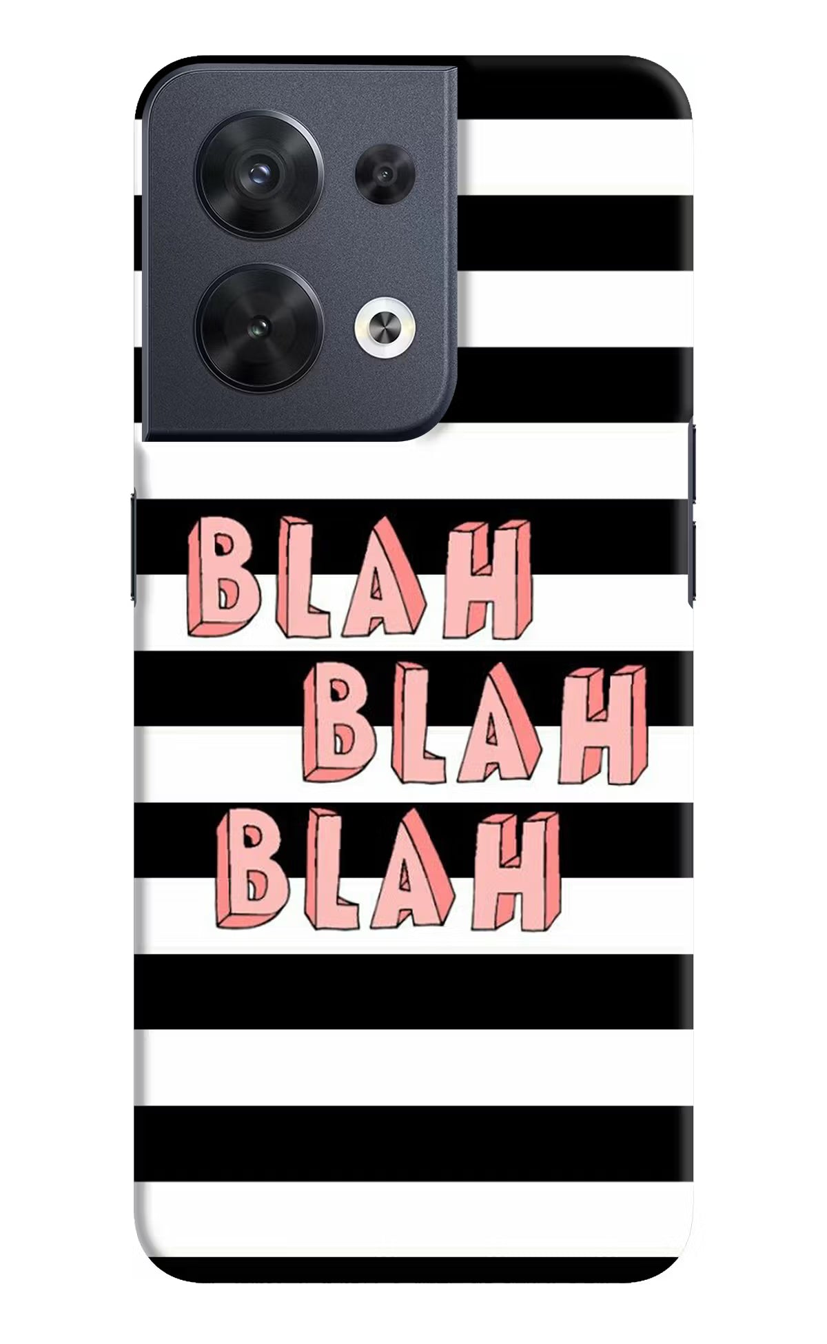 Blah Blah Blah Oppo Reno8 Hard Case Back Cover by Casekaro