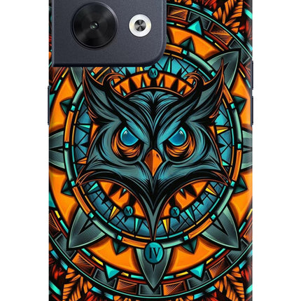 Angry Owl Art Oppo Reno8 Hard Case Back Cover by Casekaro