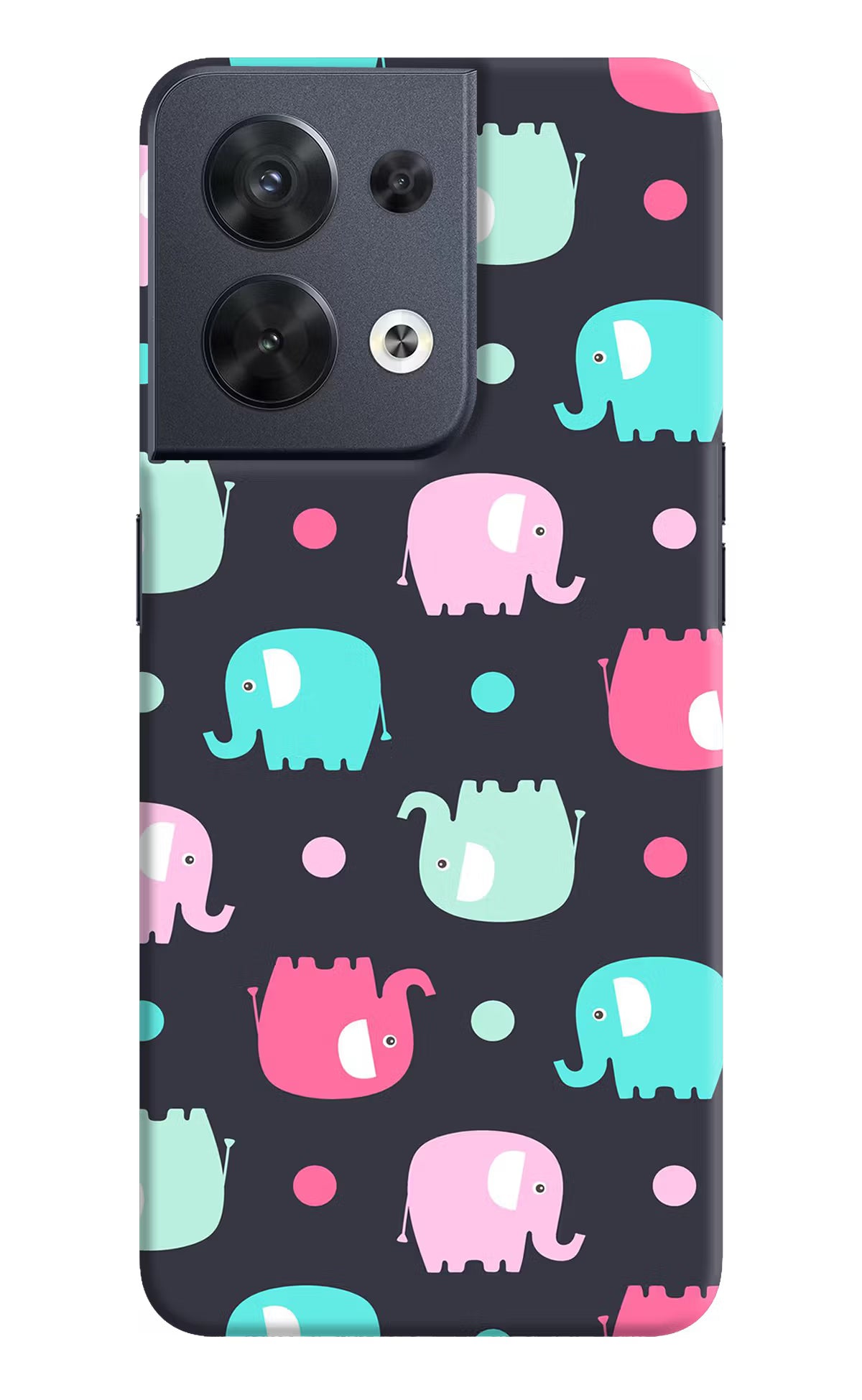 Elephants Oppo Reno8 Hard Case Back Cover by Casekaro