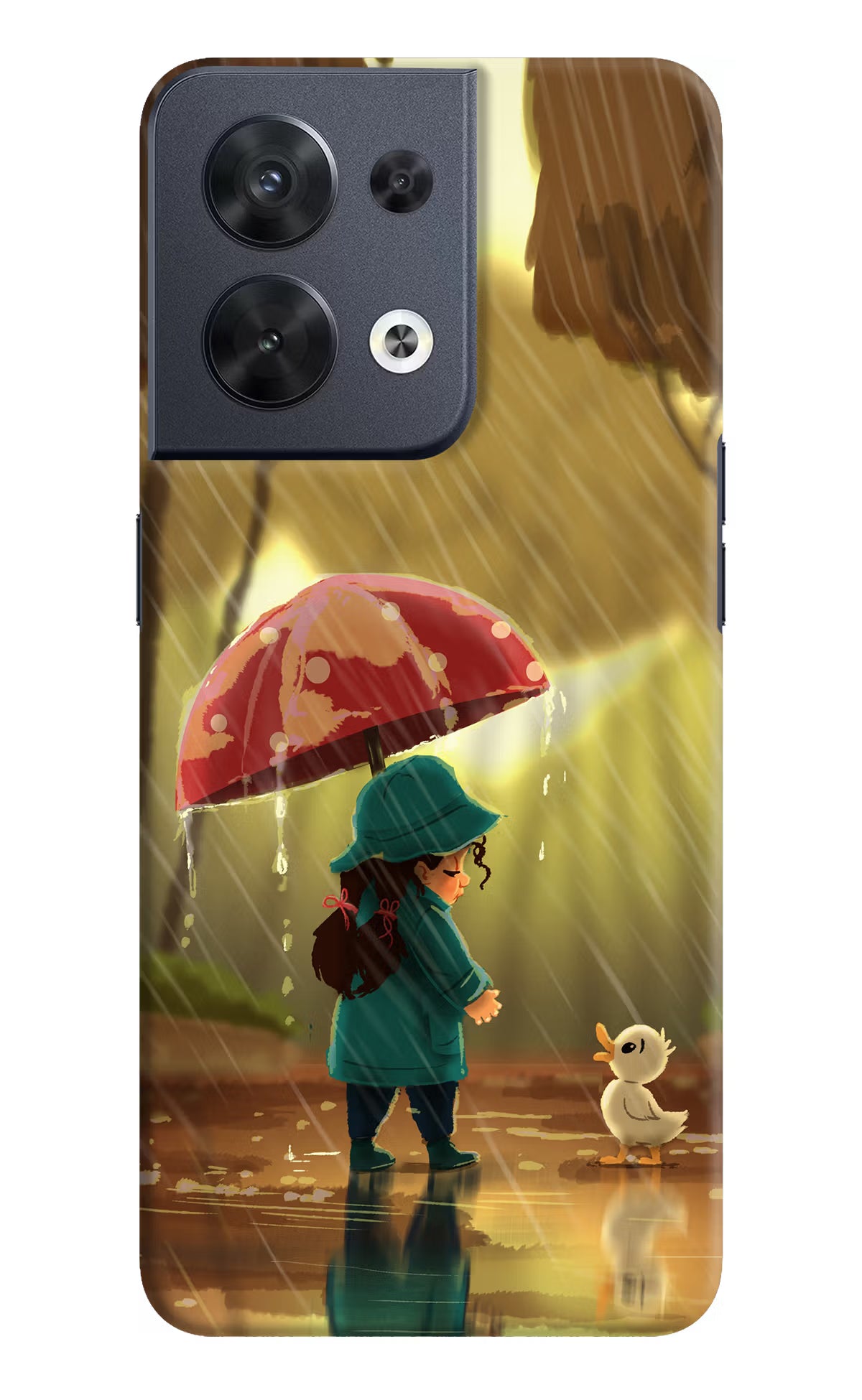 Rainy Day Oppo Reno8 Hard Case Back Cover by Casekaro