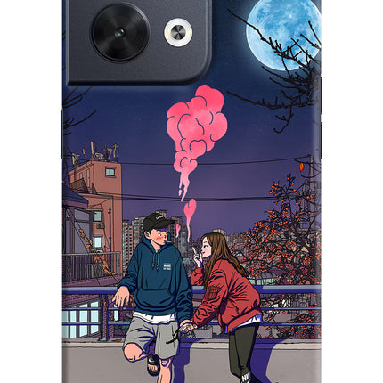 Chilling Couple Oppo Reno8 Hard Case Back Cover by Casekaro