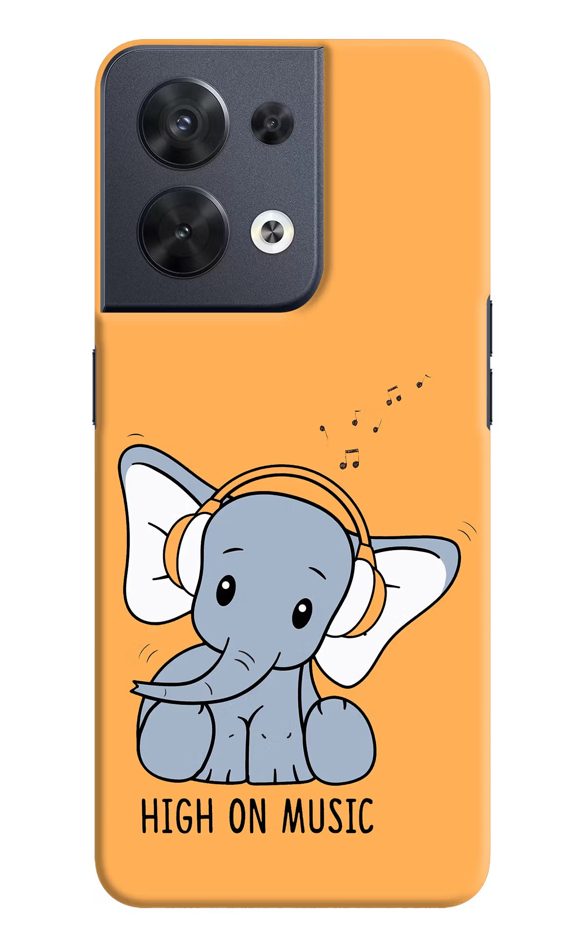 High On Music Oppo Reno8 Hard Case Back Cover by Casekaro