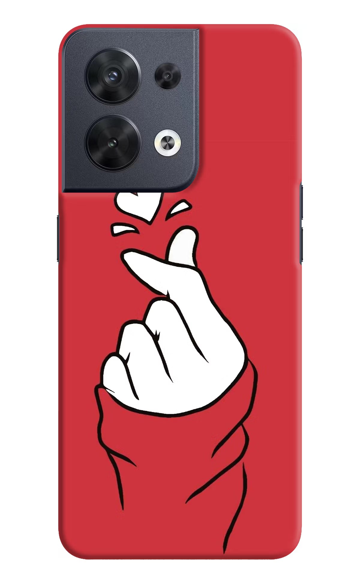 Korean Love Sign Oppo Reno8 Hard Case Back Cover by Casekaro