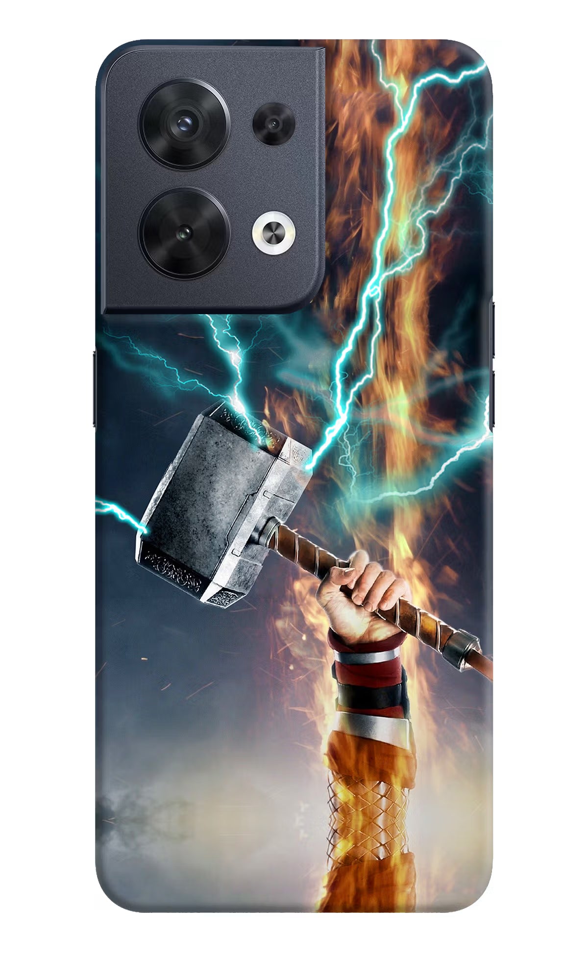 Thor Hammer Mjolnir Oppo Reno8 Hard Case Back Cover by Casekaro