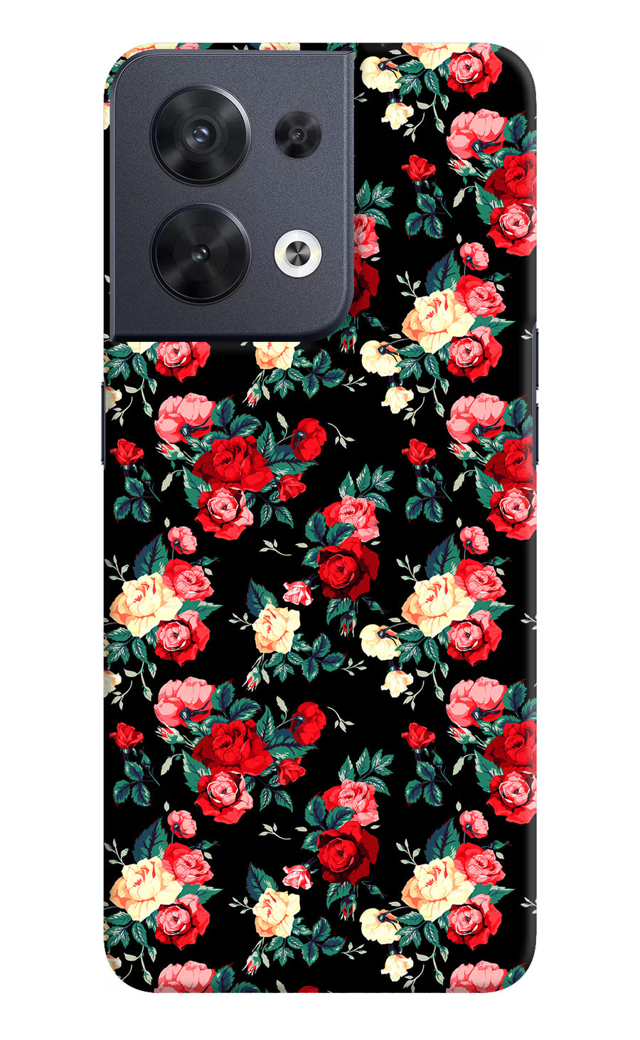 Rose Pattern Oppo Reno8 Back Cover, Hard case