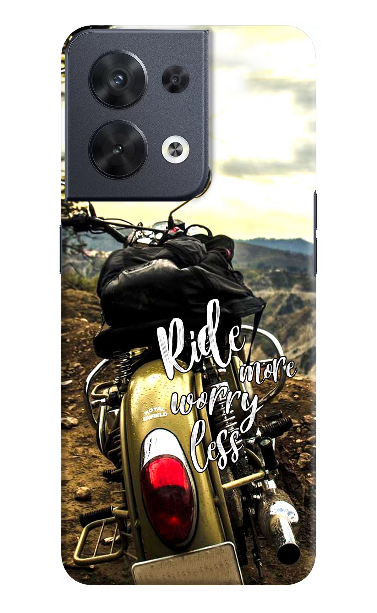 Ride More Worry Less Oppo Reno8 Hard Case Back Cover by Casekaro