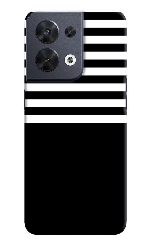 Black and White Print Oppo Reno8 Hard Case Back Cover by Casekaro