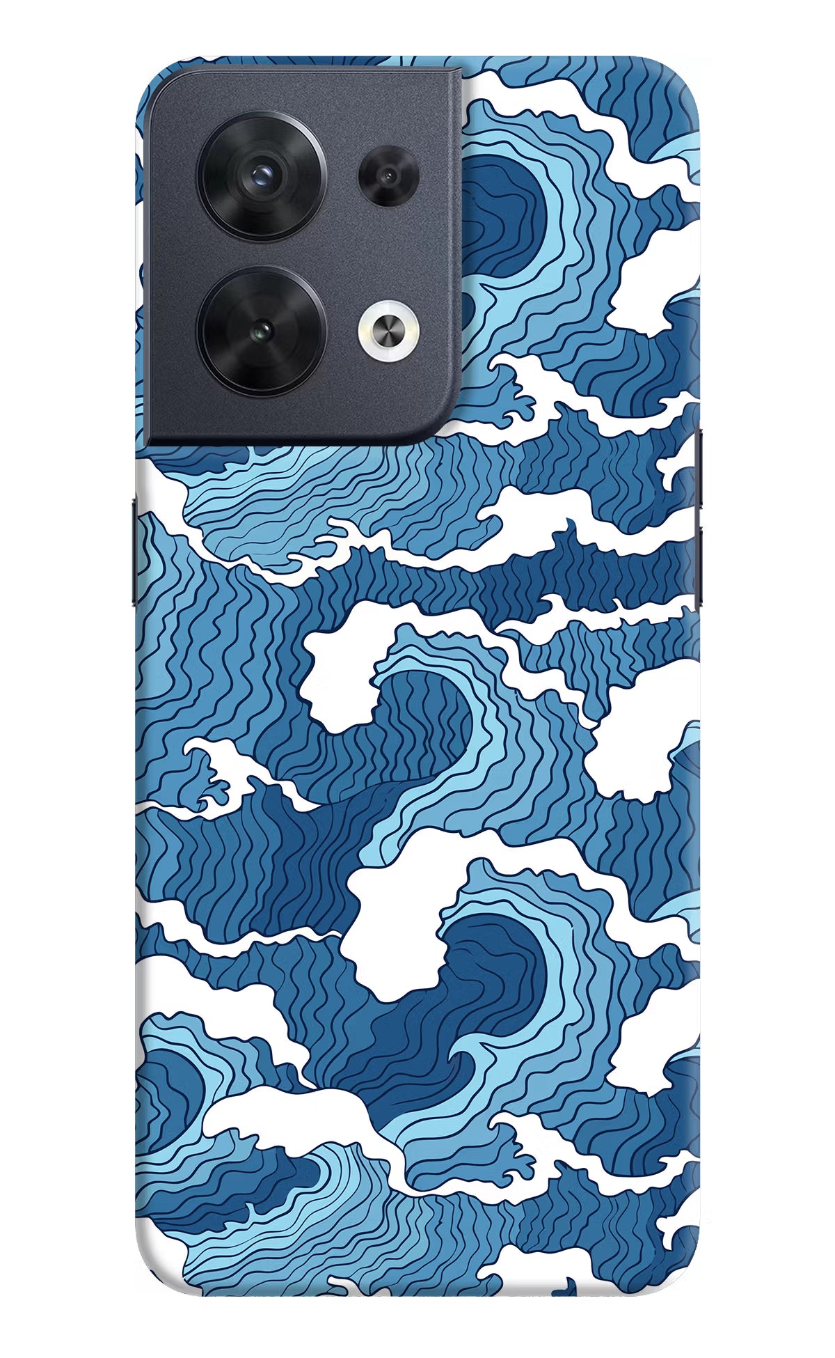 Blue Waves Oppo Reno8 Hard Case Back Cover by Casekaro