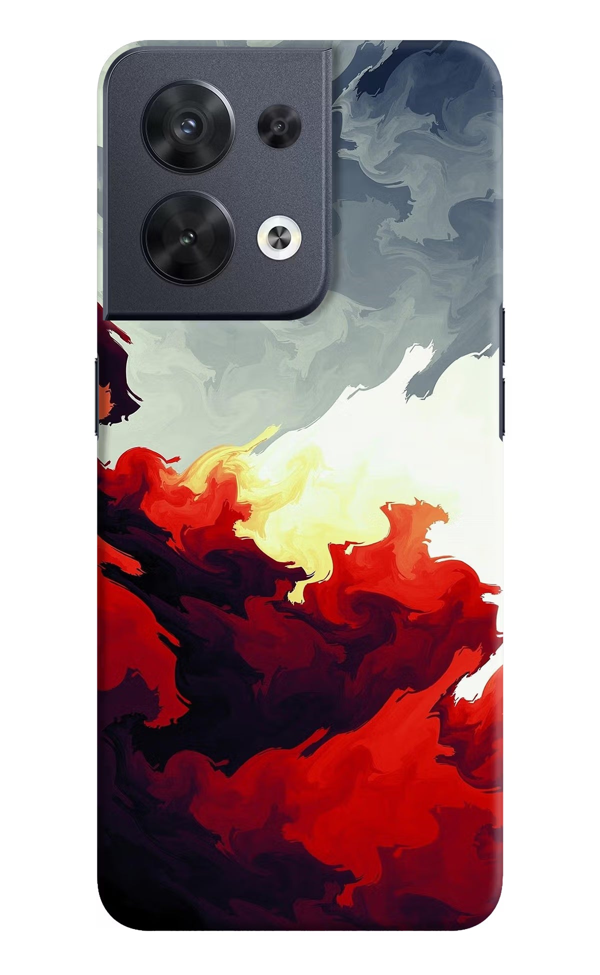 Fire Cloud Oppo Reno8 Hard Case Back Cover by Casekaro