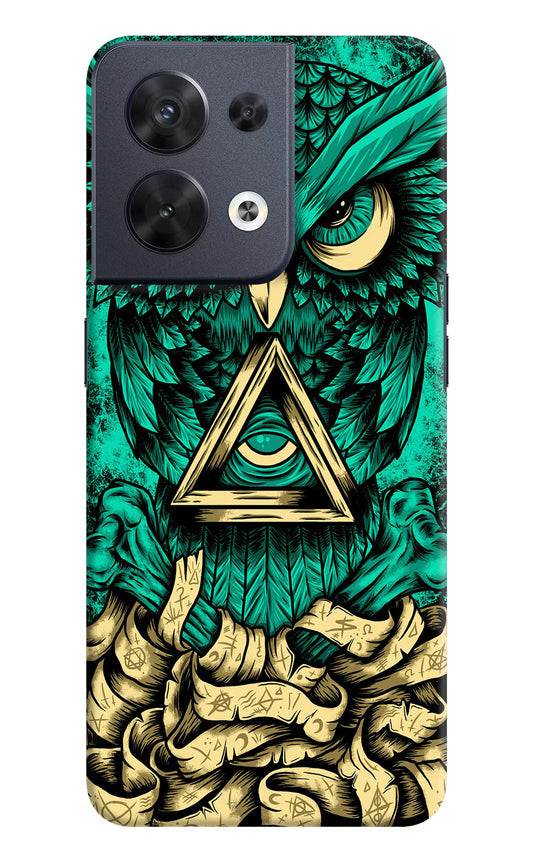 Green Owl Oppo Reno8 Hard Case Back Cover by Casekaro