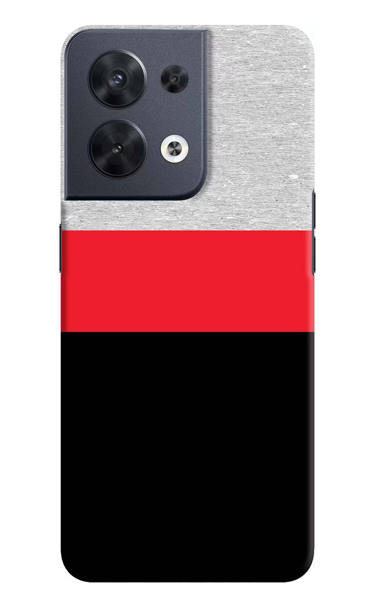 Tri Color Pattern Oppo Reno8 Hard Case Back Cover by Casekaro