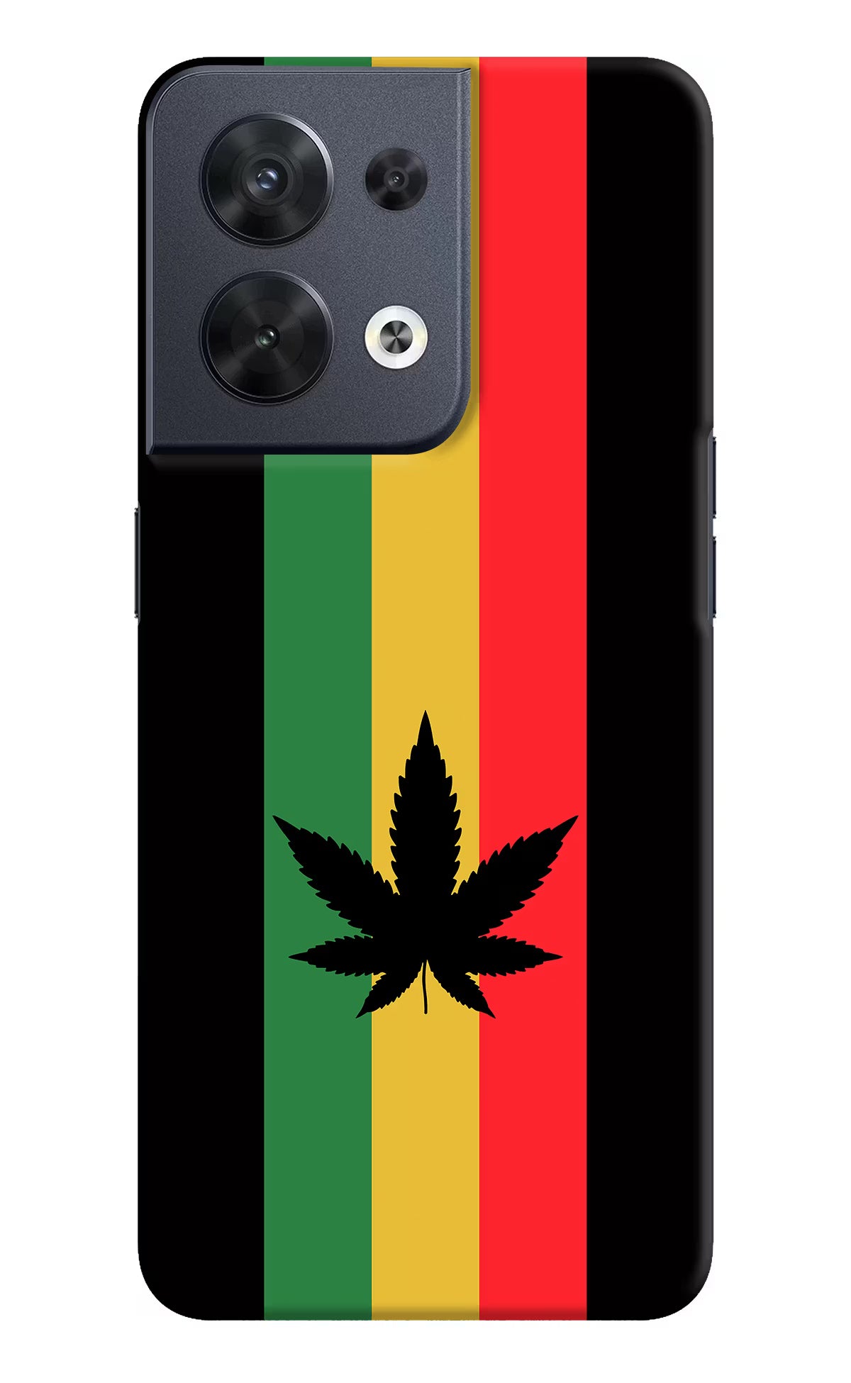 Weed Flag Oppo Reno8 Hard Case Back Cover by Casekaro