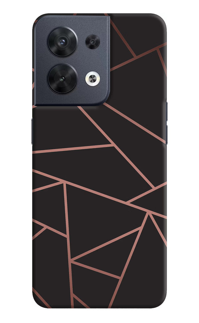 Geometric Pattern Oppo Reno8 Hard Case Back Cover by Casekaro