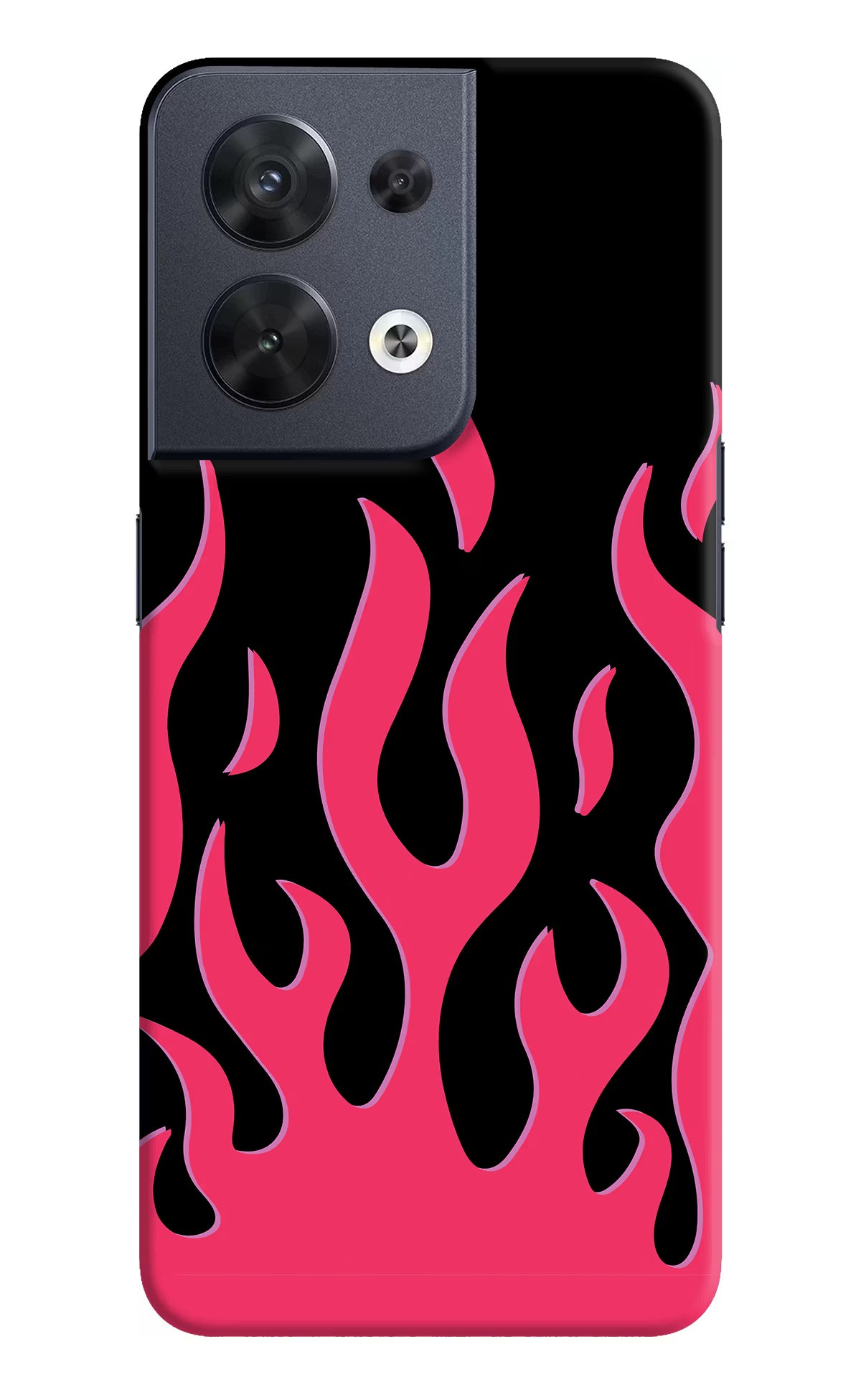 Fire Flames Oppo Reno8 Hard Case Back Cover by Casekaro
