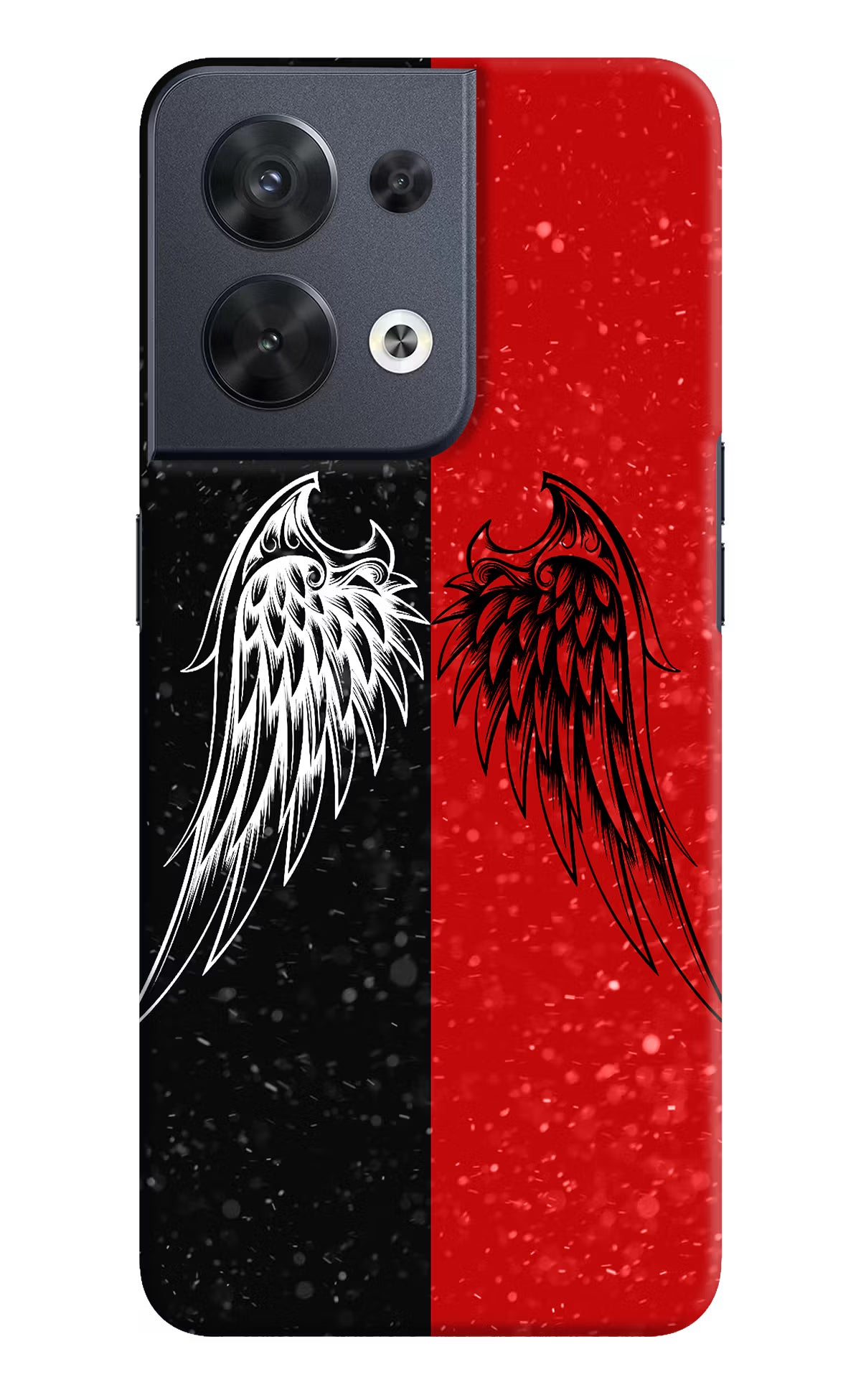 Wings Oppo Reno8 Hard Case Back Cover by Casekaro