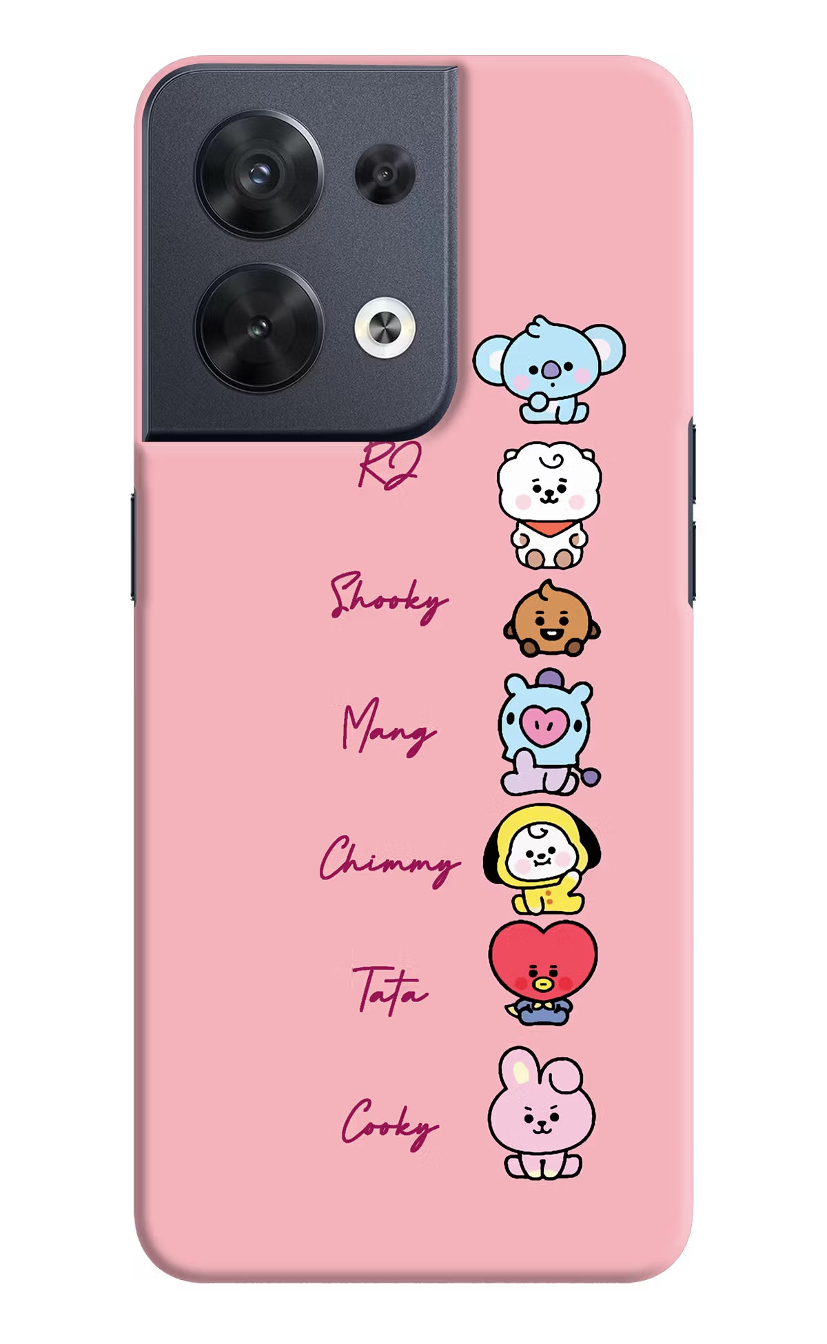BTS names Oppo Reno8 Hard Case Back Cover by Casekaro