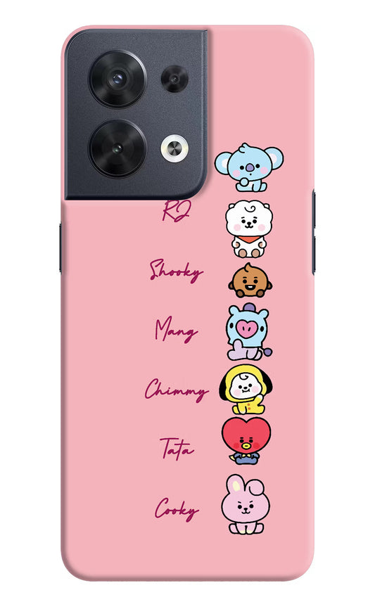 BTS names Oppo Reno8 Hard Case Back Cover by Casekaro