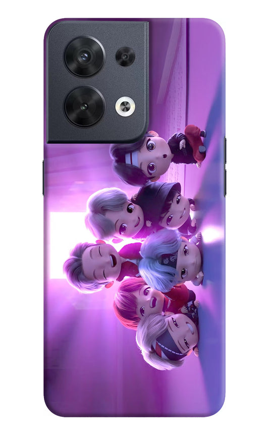 BTS Chibi Oppo Reno8 Hard Case Back Cover by Casekaro