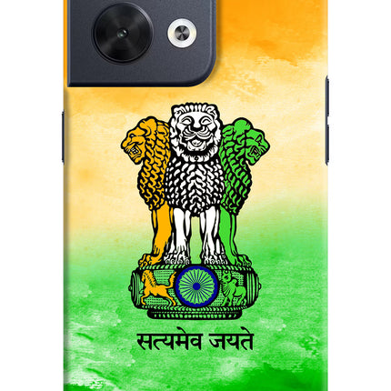 Satyamev Jayate Flag Oppo Reno8 Hard Case Back Cover by Casekaro