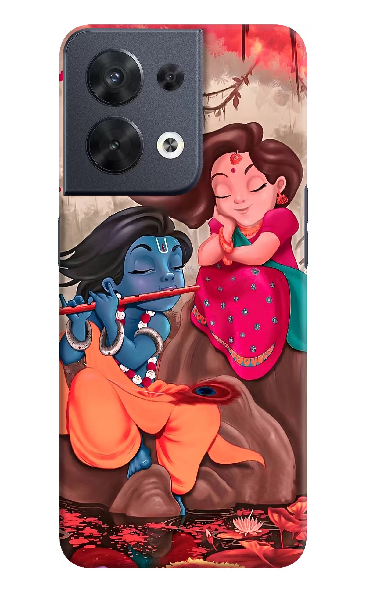 Radhe Krishna Oppo Reno8 Hard Case Back Cover by Casekaro