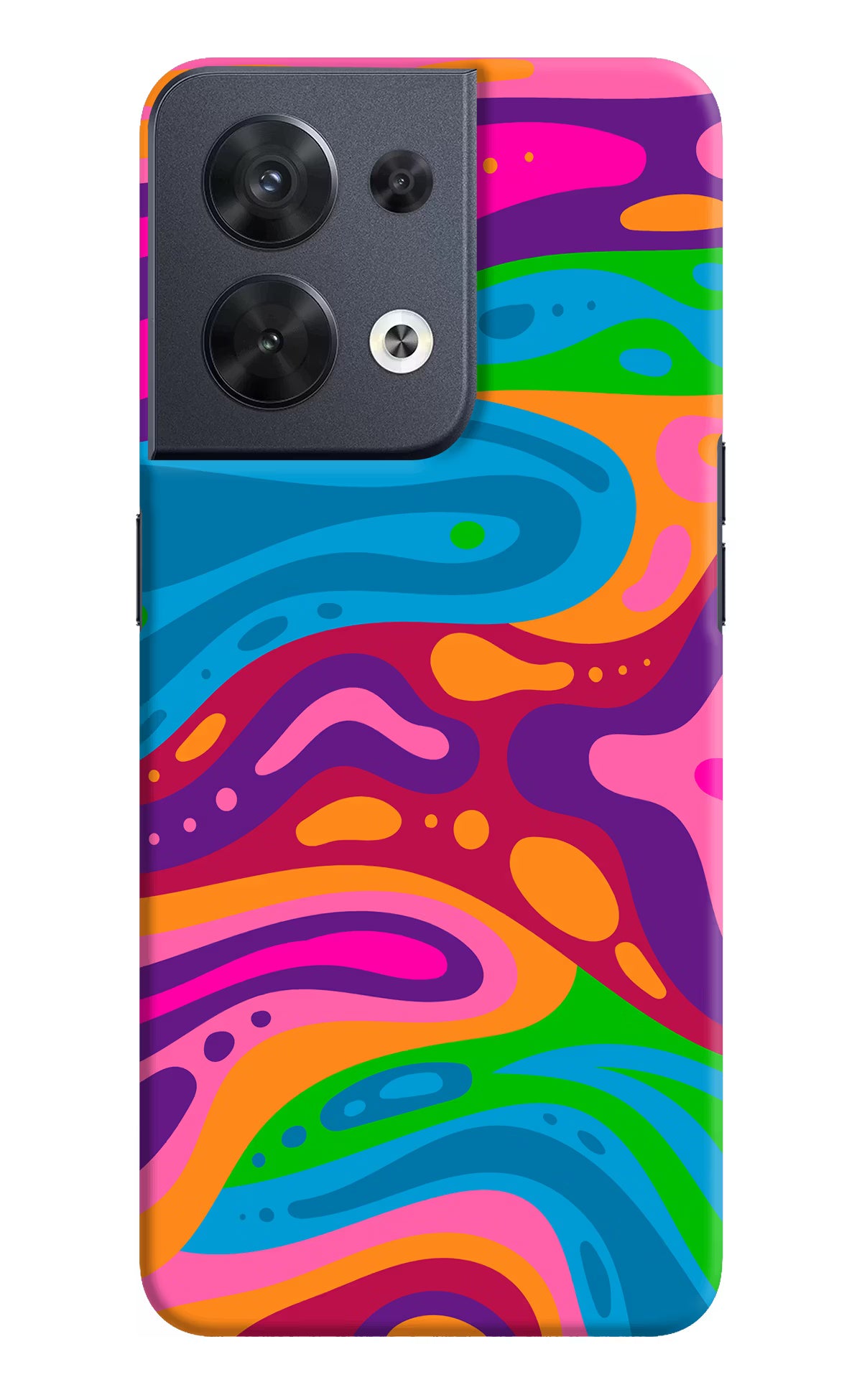 Trippy Pattern Oppo Reno8 Hard Case Back Cover by Casekaro
