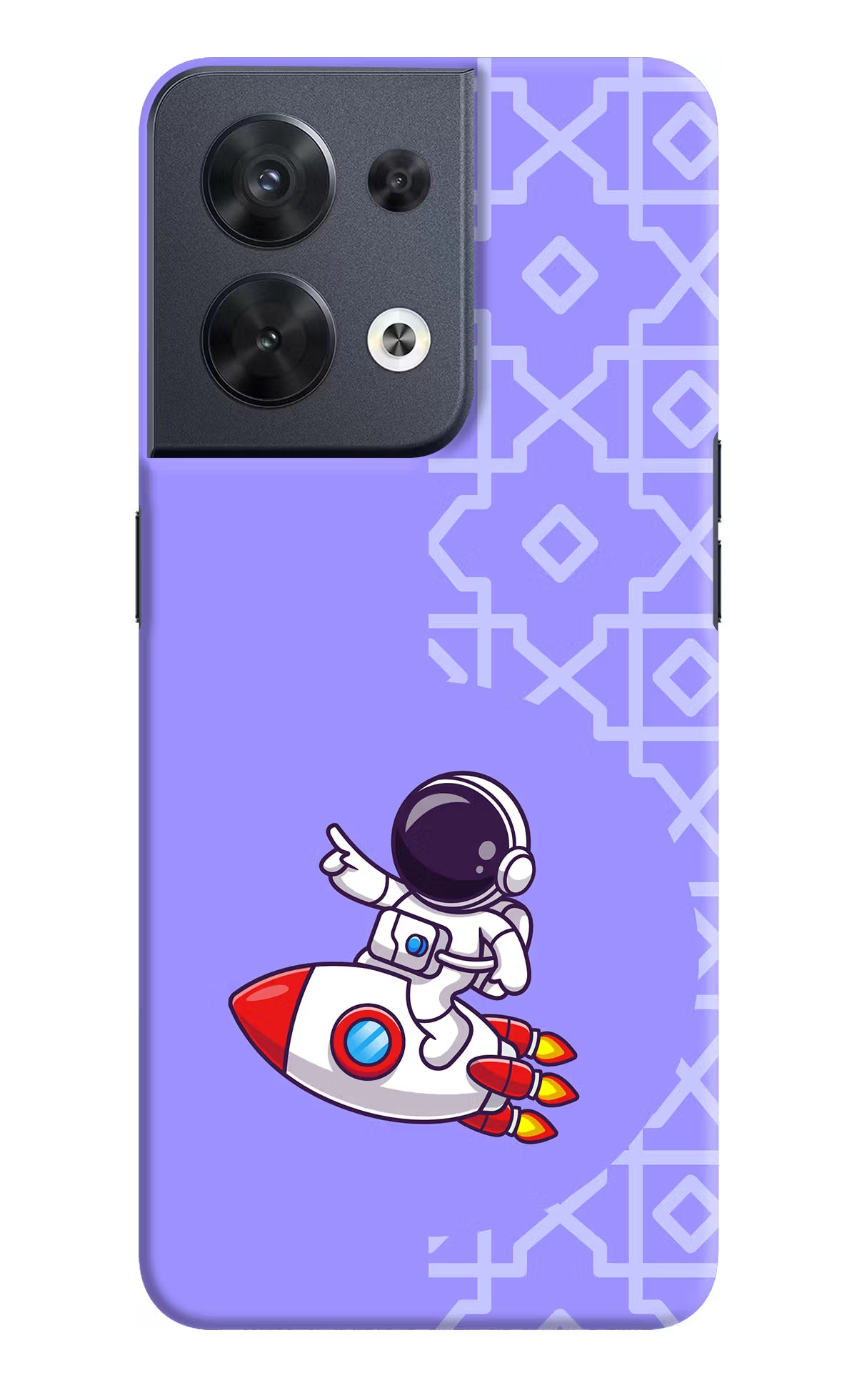 Cute Astronaut Oppo Reno8 Hard Case Back Cover by Casekaro