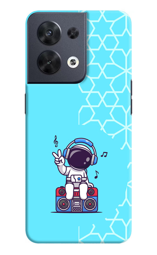 Cute Astronaut Chilling Oppo Reno8 Hard Case Back Cover by Casekaro
