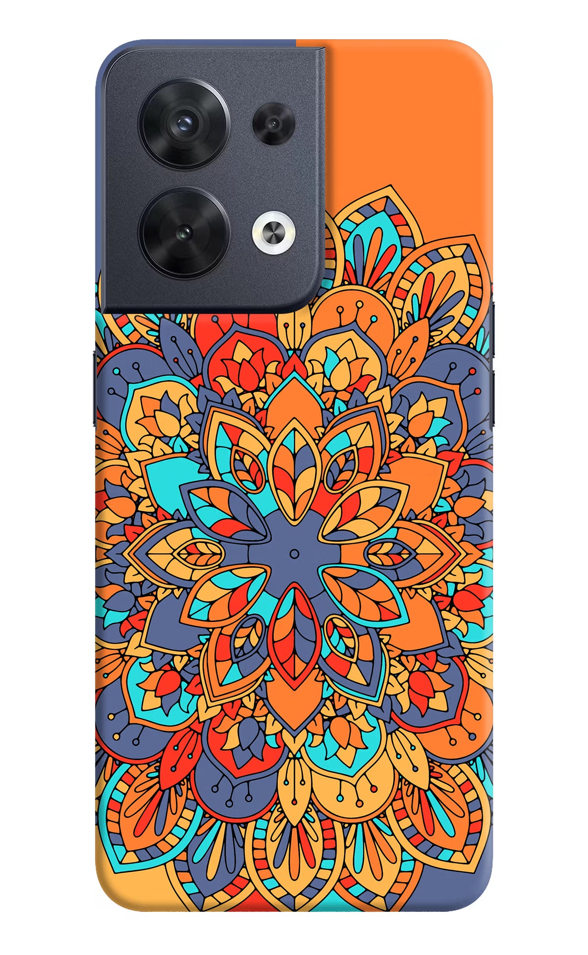 Color Mandala Oppo Reno8 Hard Case Back Cover by Casekaro