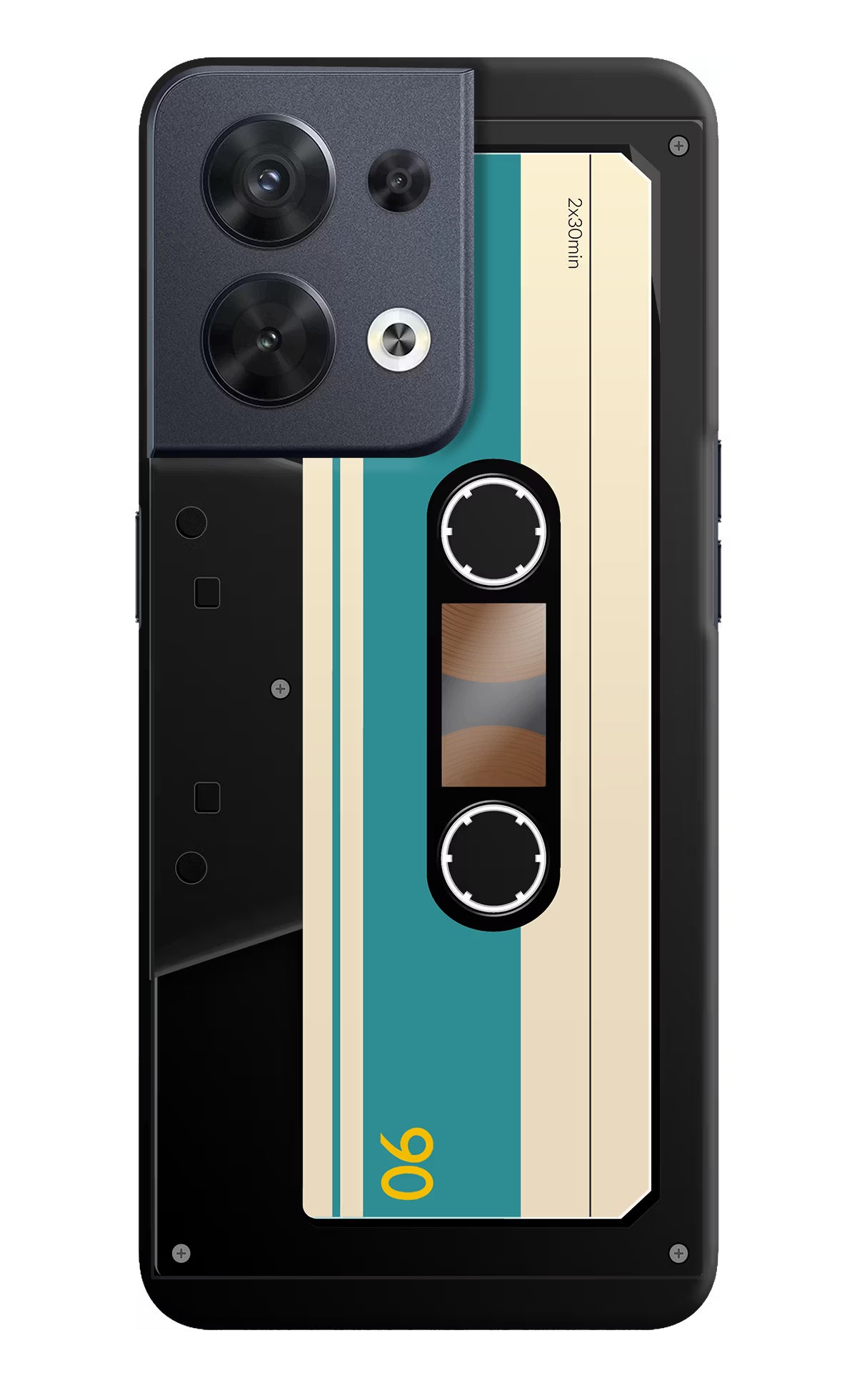 Cassette Oppo Reno8 Hard Case Back Cover by Casekaro