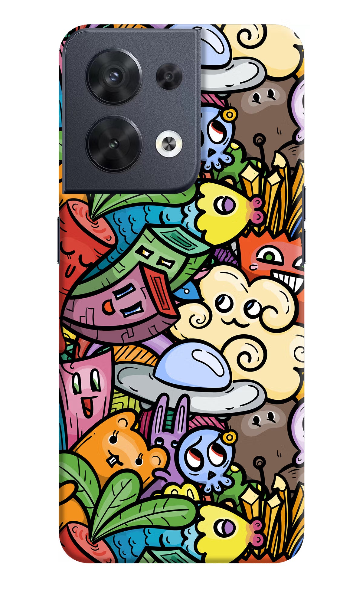 Veggie Doodle Oppo Reno8 Hard Case Back Cover by Casekaro