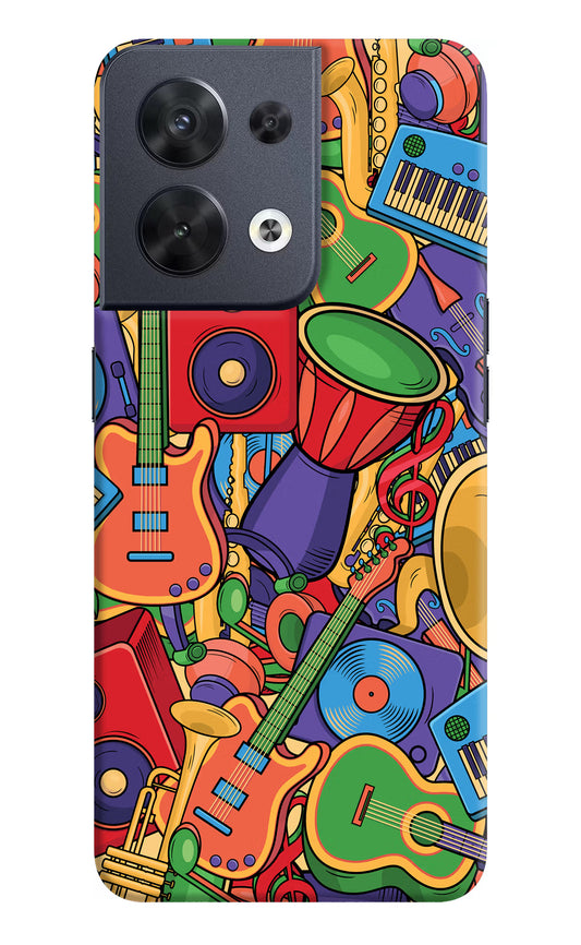 Music Instrument Doodle Oppo Reno8 Hard Case Back Cover by Casekaro