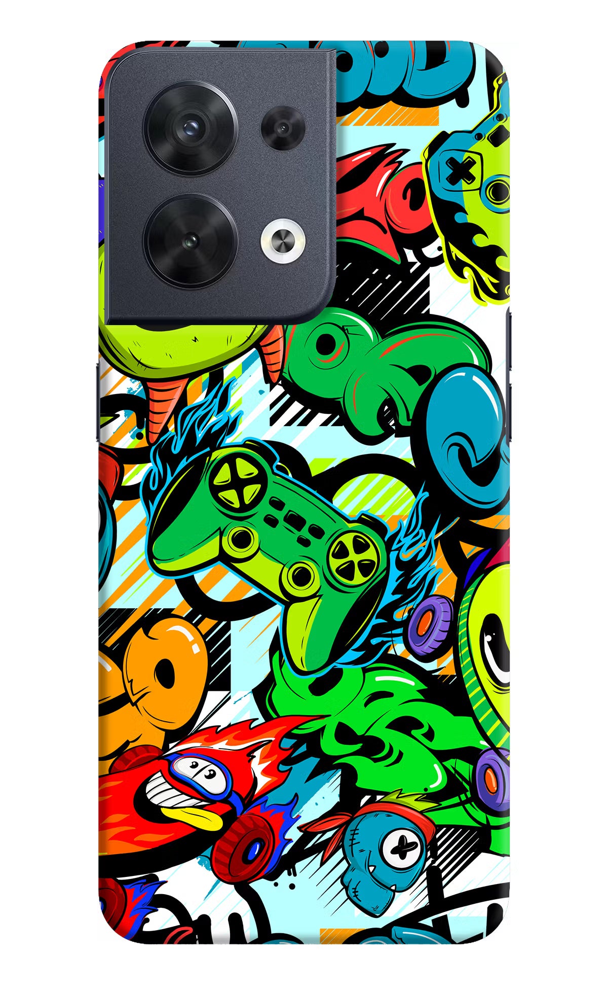 Game Doodle Oppo Reno8 Hard Case Back Cover by Casekaro