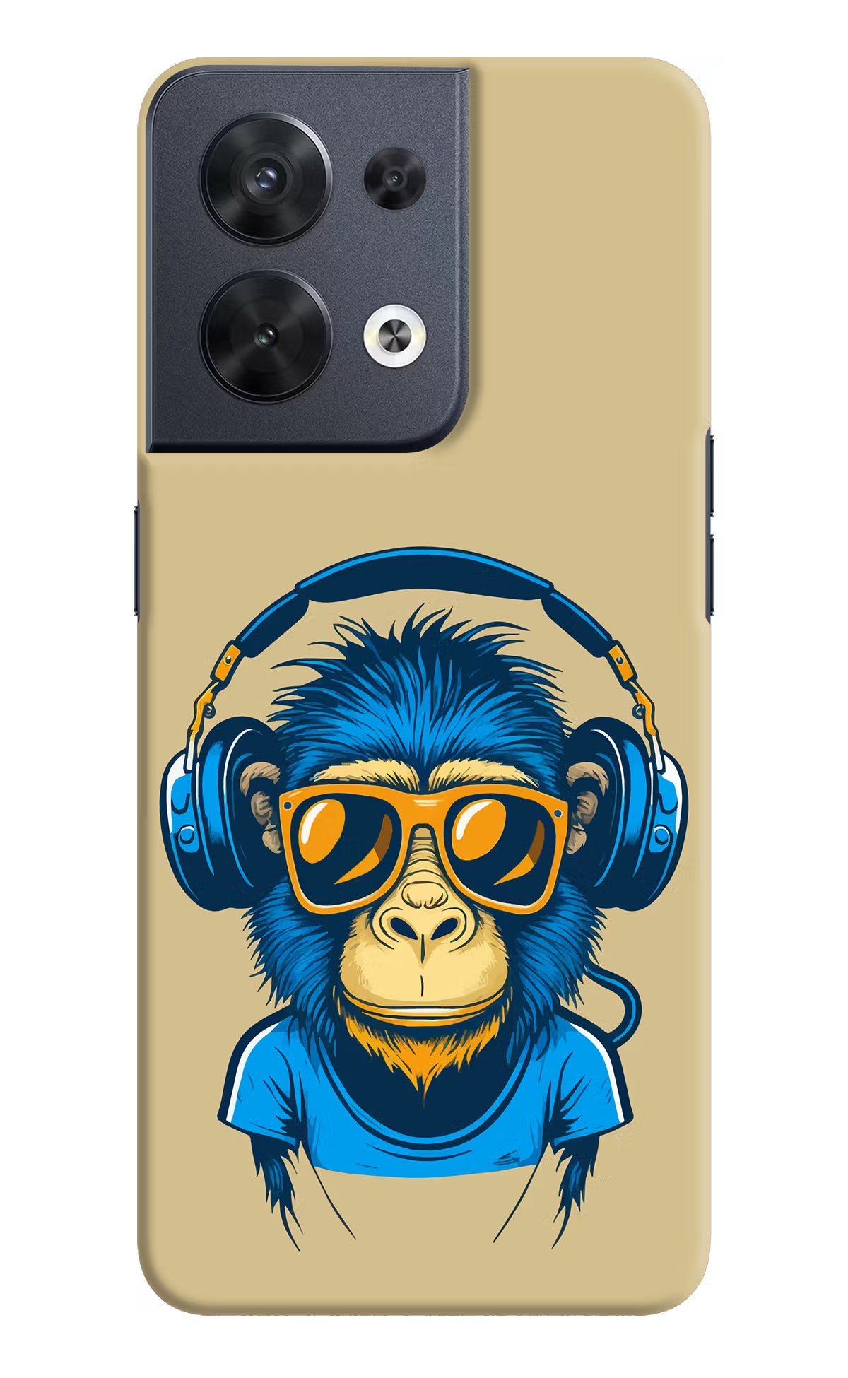 Monkey Headphone Oppo Reno8 Hard Case Back Cover by Casekaro